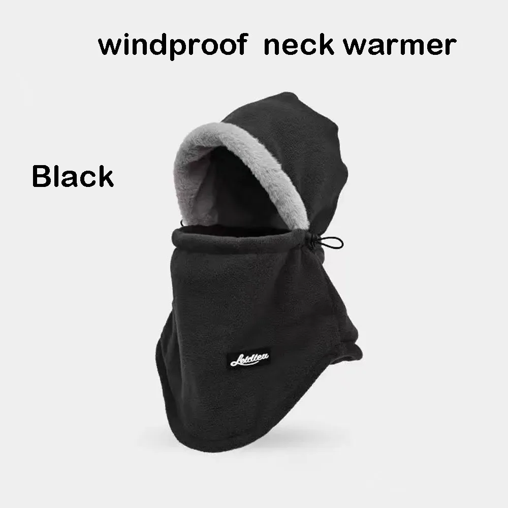Winter Thick Fleece Trapper Hat for Men Women Windproof Cold Resistant Cycling Snow Cap Warm Hat with Integrated Neck Warmer