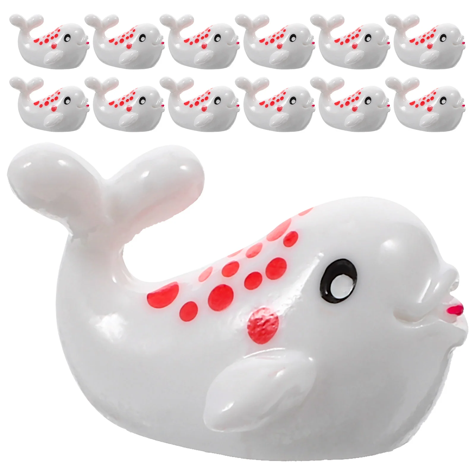 

30 Pcs Small World Toys Beluga Statue Animals Fish Tank Decor Bathroom The