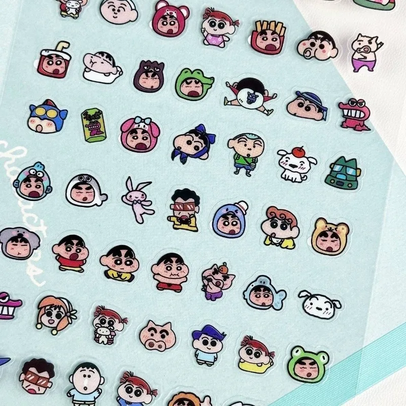 Crayon Shin-chan Cartoon Pvc Stickers Anime Figure Cute Graffiti Decals Stickers Phone Envelope Laptop Decor Stickers Kids Toys