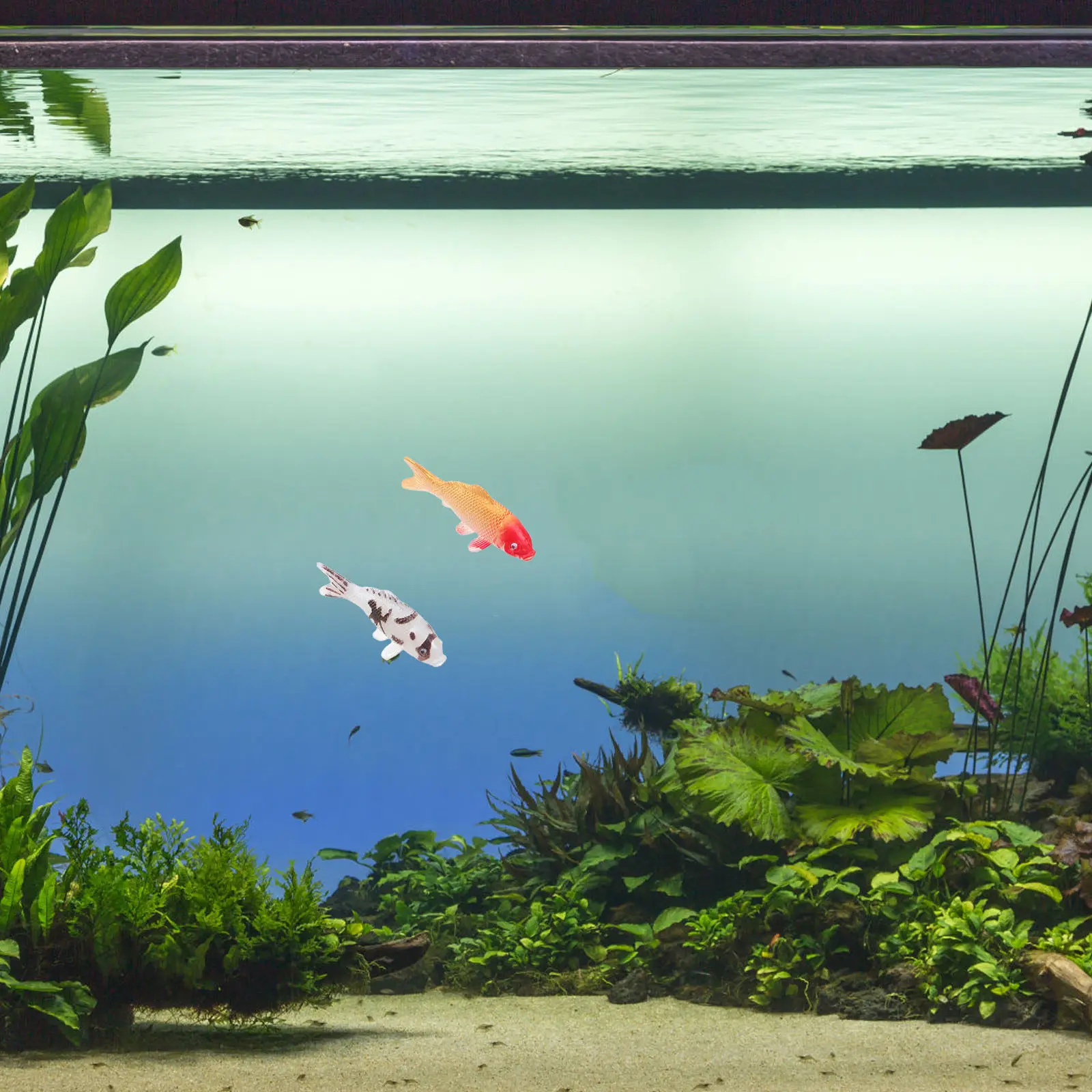 4Pcs Miniature Koi Fish Realistic Artificial Carp Aquarium Decorations Compact Fake Fish Micro Landscape Desk Display Ornaments