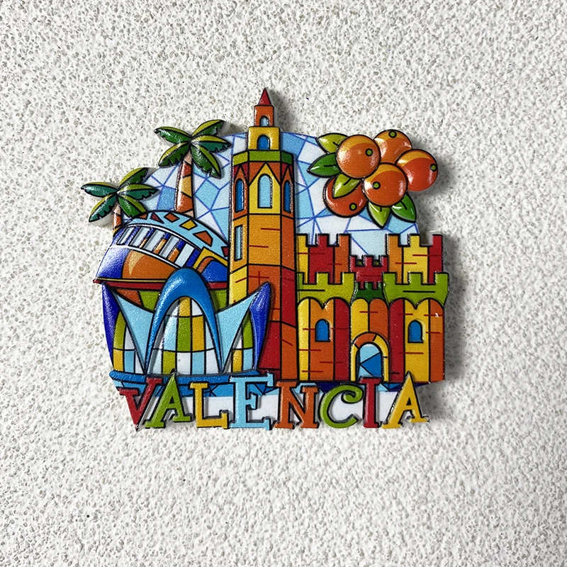 Valencia, España, recuerdos de turismo, estéreo 3d, decoración de viento ins, bonitos imanes magnéticos para nevera con dibujos animados