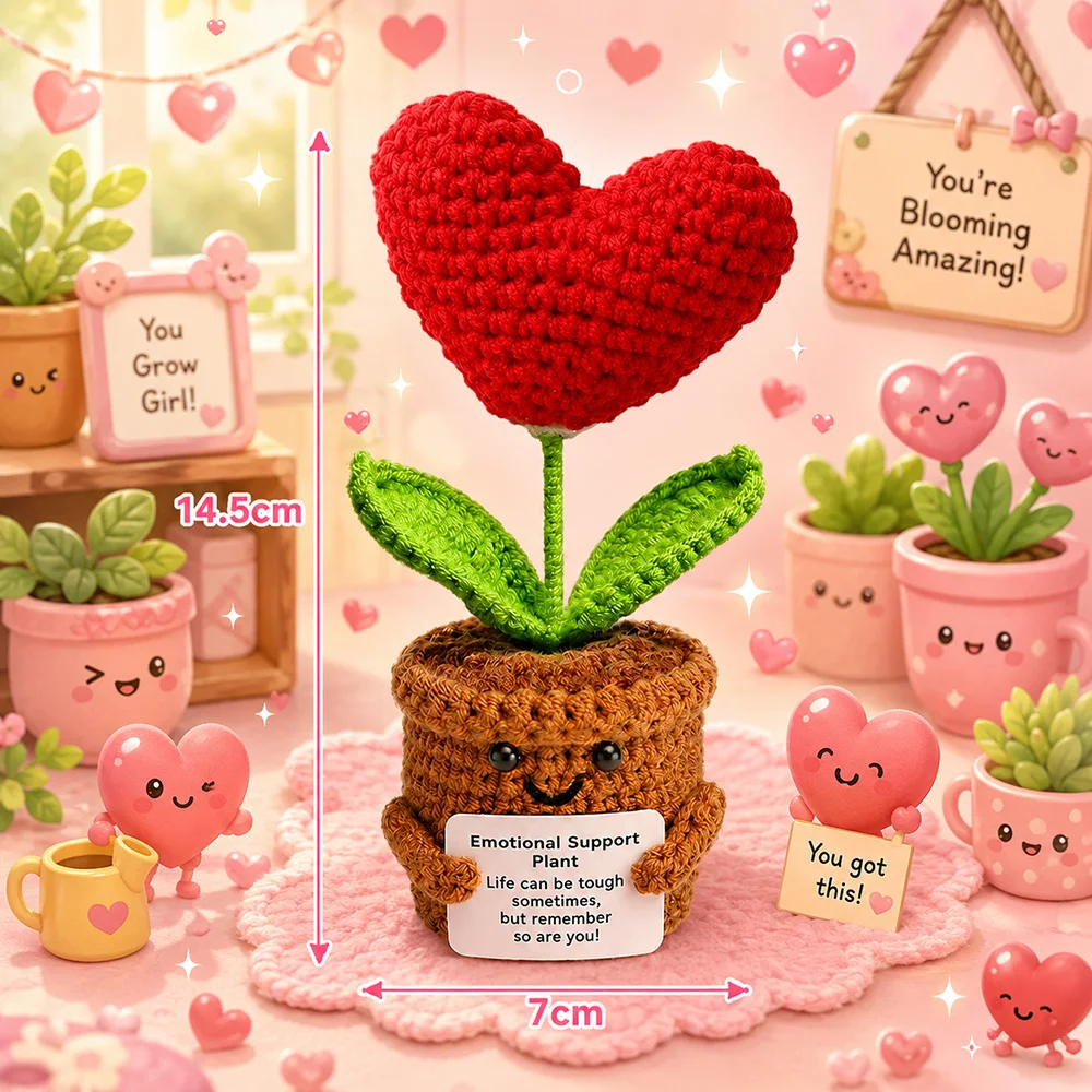 Positive Energie häkeln Puppe Taschenumarmung handgemachte gestrickte Plüsch Kartoffel Pflanze Avocado Biene Schildkröte Ente lustige emotionale Unterstützung Geschenk