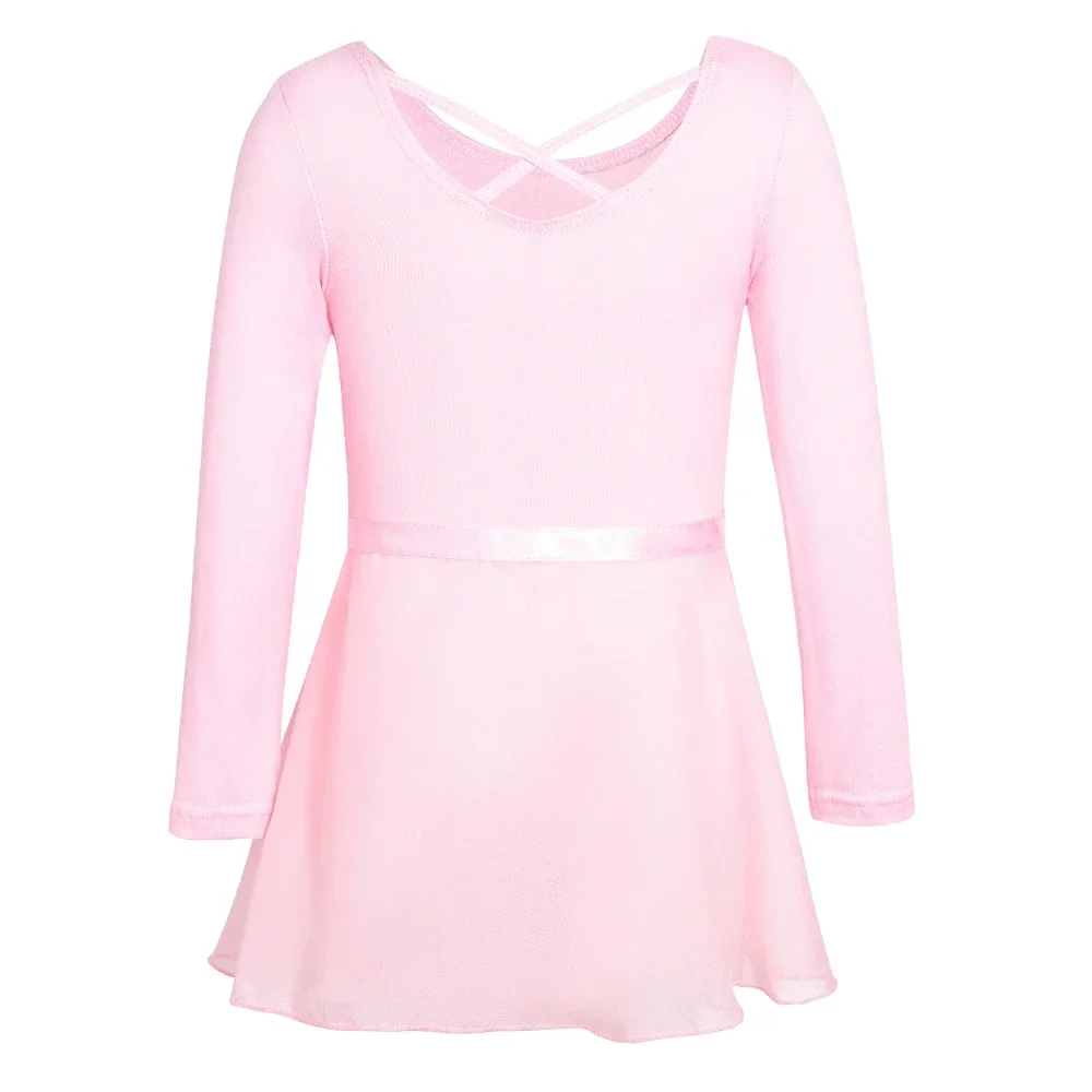 

Ballet Tutu Dress Stage Dance Costume with Skirt Long Sleeves Leotard for Girls Gymnastics Practice Clothes