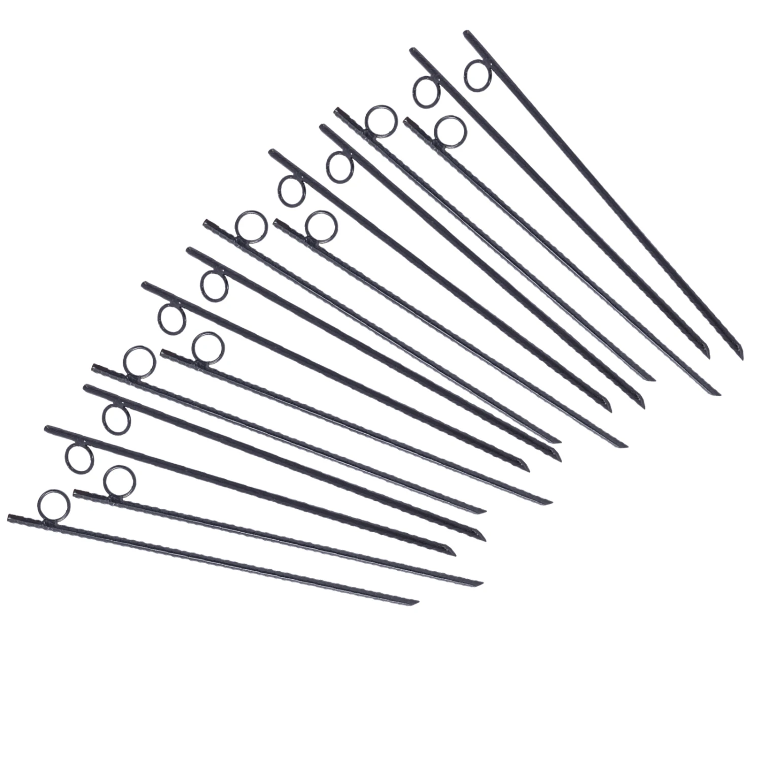 Rebar stake with loop 16pcs Grip Rebar 3/8x 18 Inch Steel Durable Heavy Duty Tent Canopy Ground Stakes with Angled Ends and 1 In