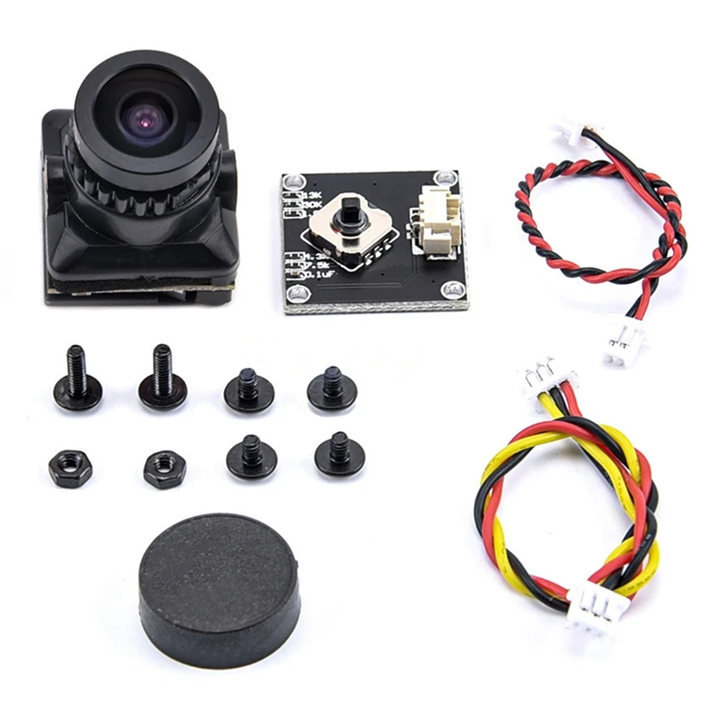 FPV Camera HD 1500TVL 2.1MM Wide Angle With OSD Adjustment Board For FPV RC Racing Drone Replacement ,Black