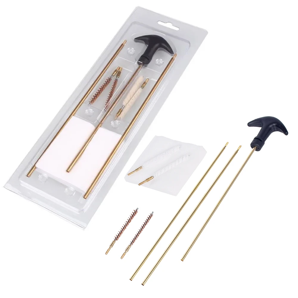 Tactical Hunting Barrel Cleaning Kit 177&.22 Rifle Pistol Airgun Brush Gun Rod Shortgun Cleaner Airsoft Wire Bristle Brushes Kit