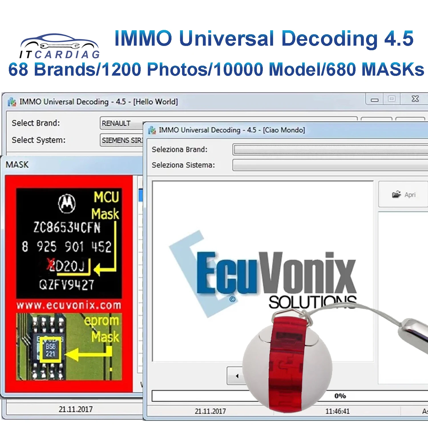 IMMO Universal Decoding 4.5 IMMO Off Software Remove IMMO Code of ECU Repaire IMMO Code 1100 Compatible Systems for EDC17/MED17