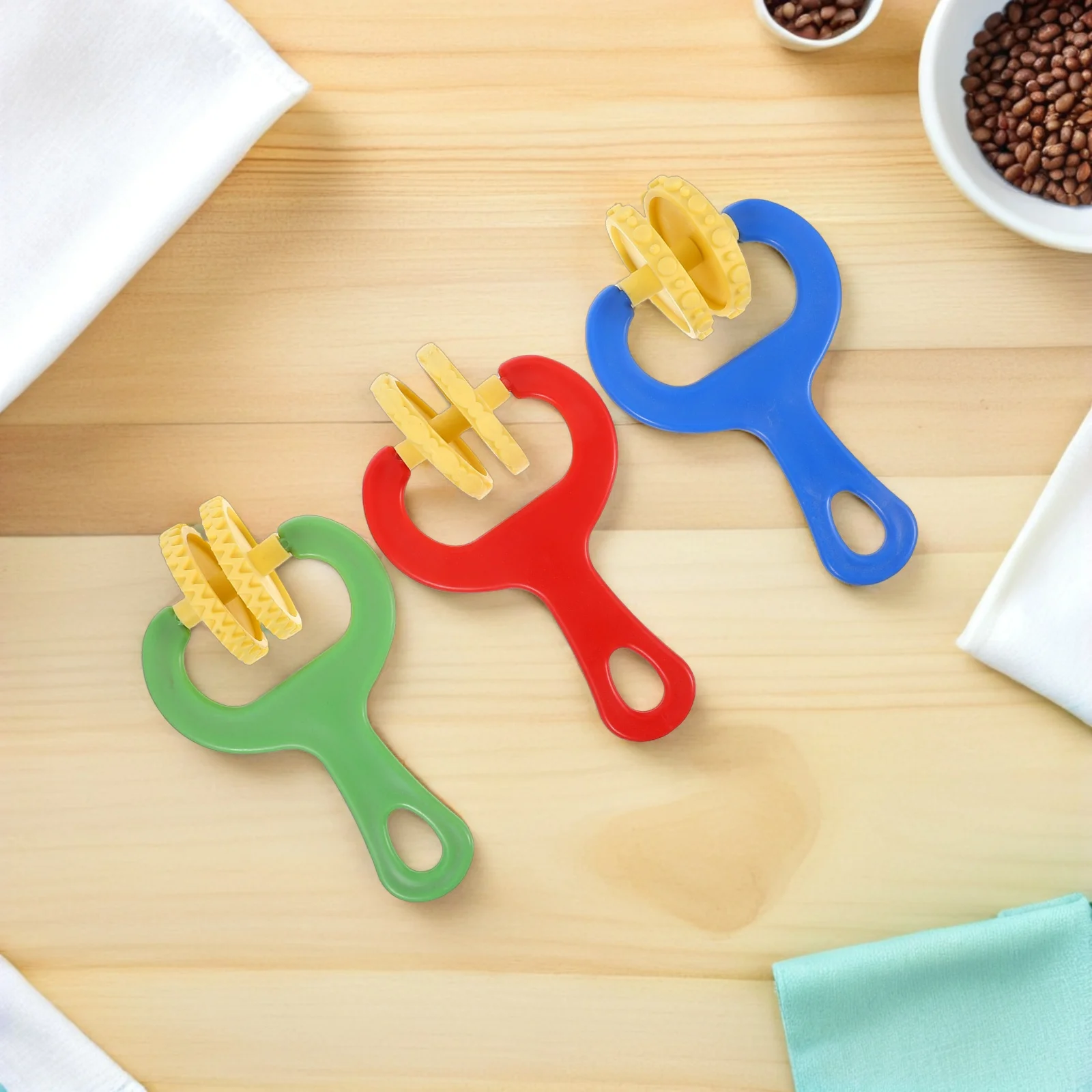 3Pcs Clay Stamp Tools for Kids Bright Texture Rollers Kits Preschool Learning Activities DIY Art Projects Home