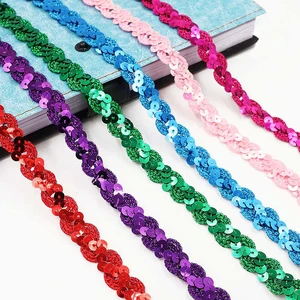 5 metre genişlik 1.5 inç glitter şerit parlak boncuk dantel kumaş süsü dıy sahne dans kostümü şapka, elbise, giyim, dekor Kumaş için en iyi 10 satış, paete dourado-no. 1