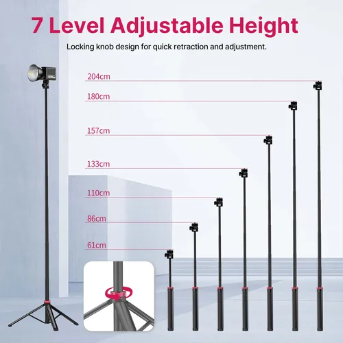 Imagen 2 del producto Ulanzi MT-79 2M trípode Universal portátil soporte de lámpara de aleación de aluminio soporte LT028 luz de relleno cámara de acción ligera