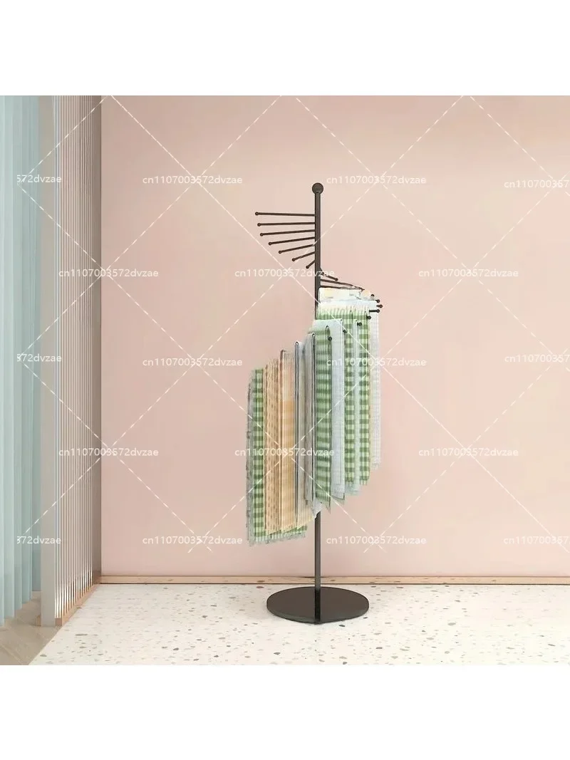 Wrought Iron Floor Scarf Rack Silk Display Hanging Shelf Multi-functional Storage for Clothing Accessories Home Decor