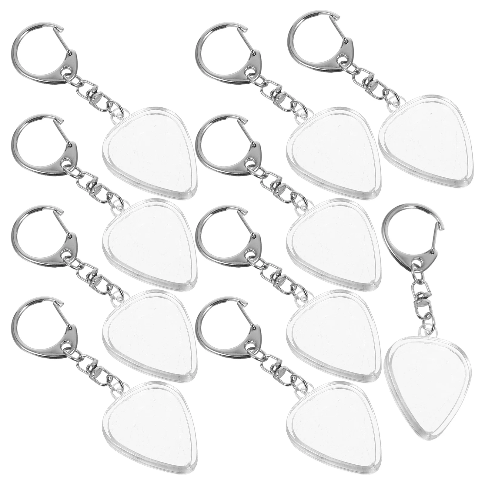 

10 PCS Guitar Pick Storage Box Picks Holding Keychain Holders with Keyring Acrylic Pendant Plectrum Case