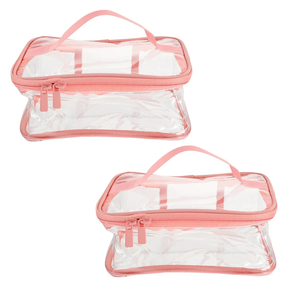 2 Pcs Transparent Bag Travel Wash Pouch Toiletry Makeup Bags Cosmetics Holding Woman Clear Waterproof