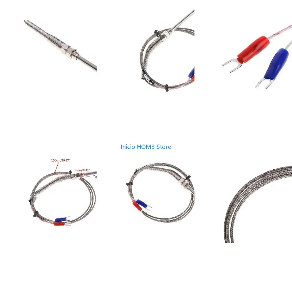 A5YD K-type Thermocouple Probe 5mm x 50mm 2Wire Thread Probe Temperature Detector