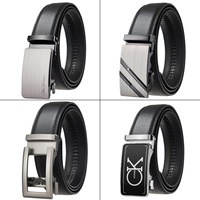 Quality men's belt with no holes for easy adjustment soft leather belt with business casual style suitable for jeans