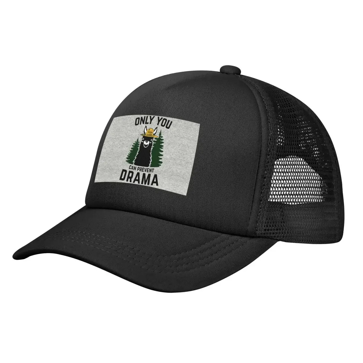 The Original Only You Can Prevent Drama Llama Smokey Bear Parody Mesh Baseball Caps Snapback Baseball Hats Breathable Casquette