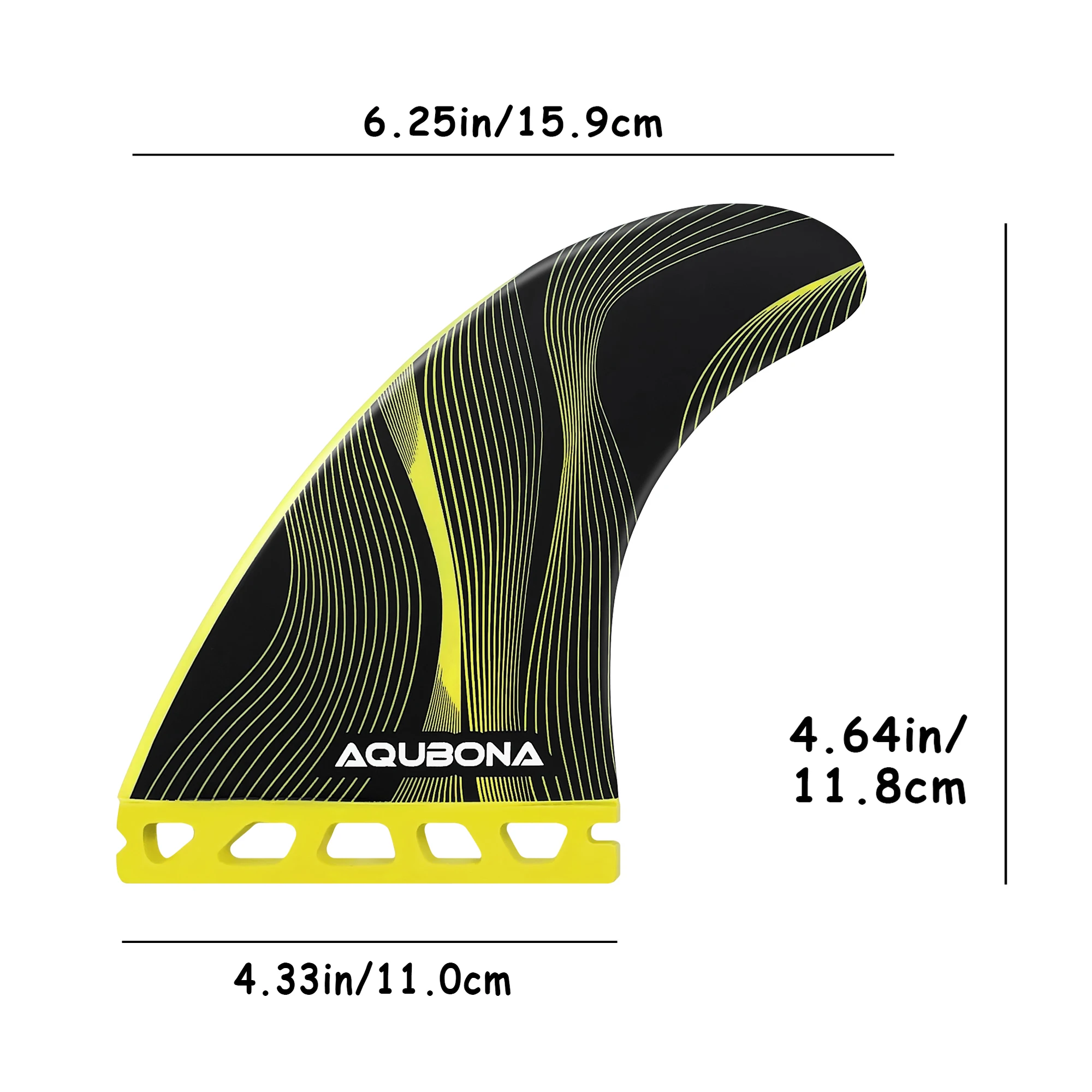 AQUBONA Hochleistungs-Surfbrettflossen aus Premium-Waben-Glasfaser in M/L Größen - Kompatibel mit Dual Tab & Single Tab – Detail 7