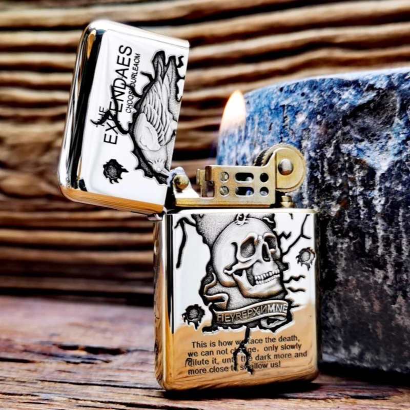 

ZORRO 790, натуральная ультратонкая ветрозащитная оригинальная медная зажигалка, двусторонняя колесная зажигалка с гравировкой, мужские элитные подарки