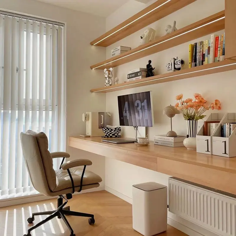 Nordic Solid Wood Floating Desk Modern Wall-mounted Study Floating Drawer Computer Desk Bedroom Home Furniture مكتب عائم FYFD