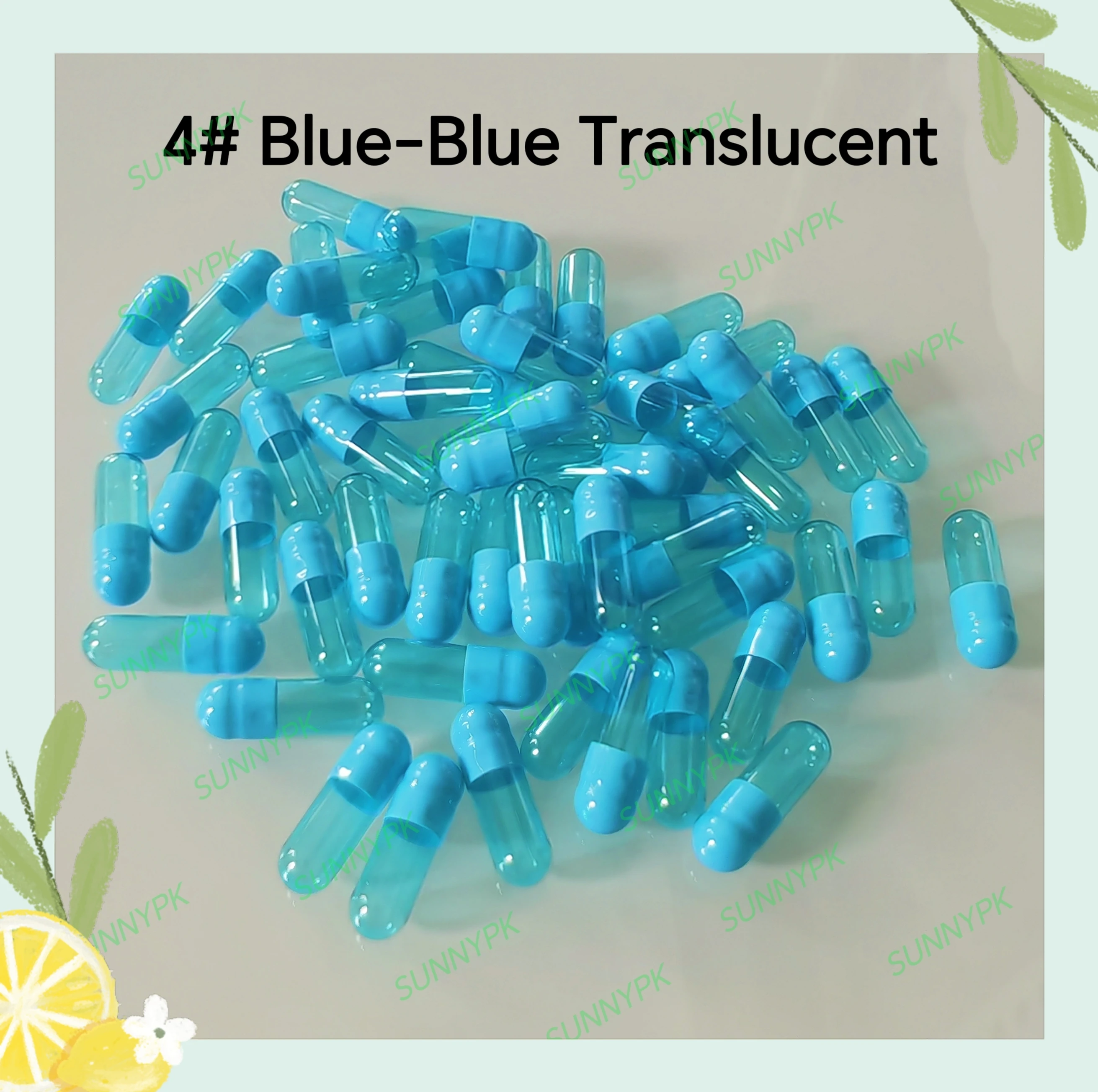4# Empty Capsule 1000PCS/Bag!Colored Hollow Capsul,Size 4 Gelatin Empty Medical Capsule Packing,Case for Powder,Granule ,Pallet