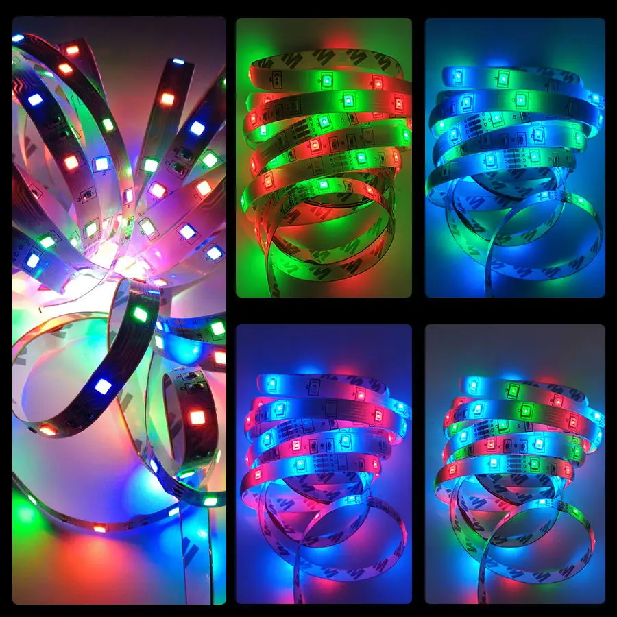 2835 RGB LED أضواء شريط النيون الموسيقى Sycn APP التحكم أضواء أضواء مرنة المطبخ أضواء الحفلات المحيطة عطلة أضواء ديكور