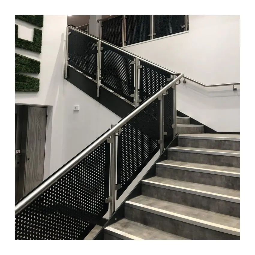 Customization Stainless Steel Balustrade with Perforated Panel Design