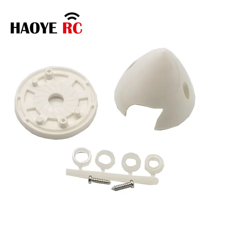 Haoye Nylon Plástico Prop Hélice, RC Avião Peças De Reposição, Spinner 2 Lâmina, Ponta, Preto, Cor Branca, 1.5-3 