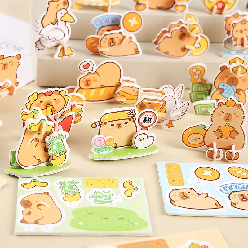 

Random 20Pcs 3D Stereo Puzzle Handmade DIY Capybara CartoonEarly Learning Educational Toys for Children Gift