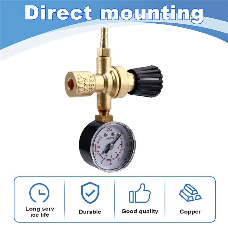 Peliciosos-Mini reductor de presión de dióxido de carbono de argón instrumento de manómetro 36V 220V dos válvulas reductoras de presión de soldadura M10 * 1