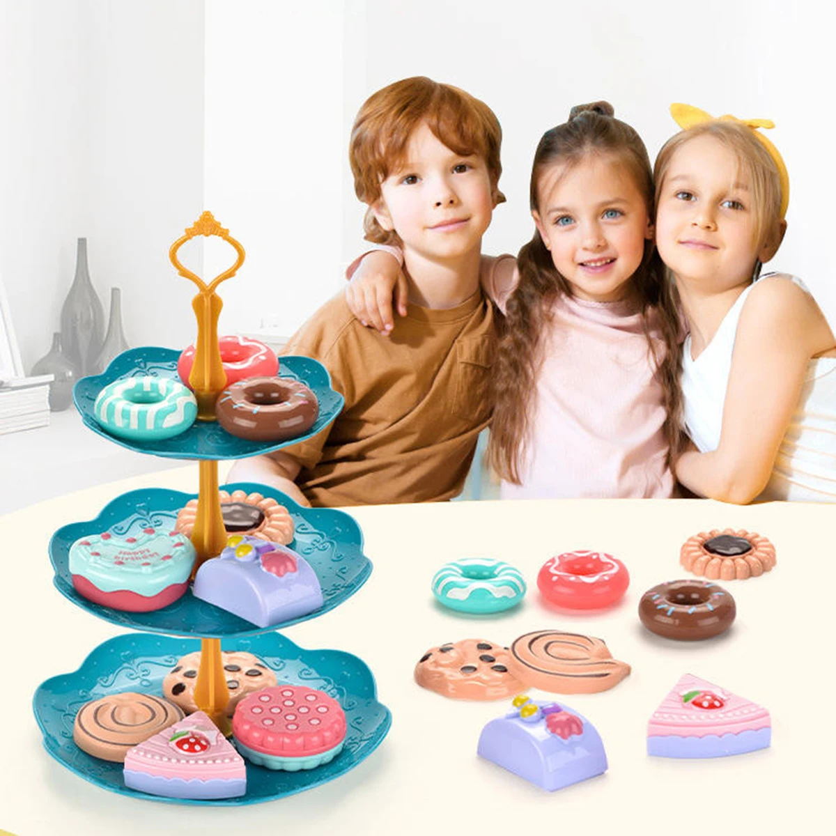 Simulatie Dessert Taart Toren Snacks Combinatie Speelgoed Creatief Plezier Afternoon Tea Meisjes Interactief Spel Speelgoed Kinderen Speelhuis Speelgoed