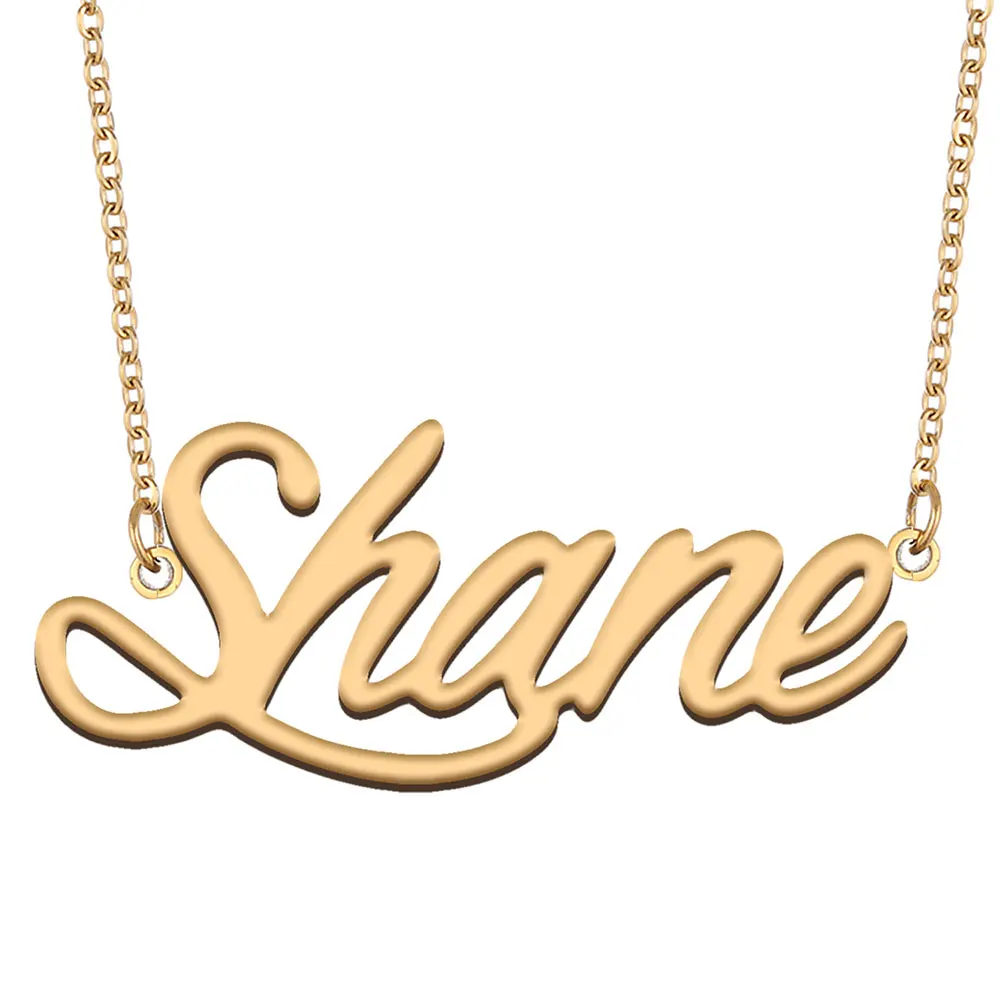 

Shane Name Necklace for Women Stainless Steel Jewelry Gold Color Nameplate Pendant Collares Para Mujer Letters Choker