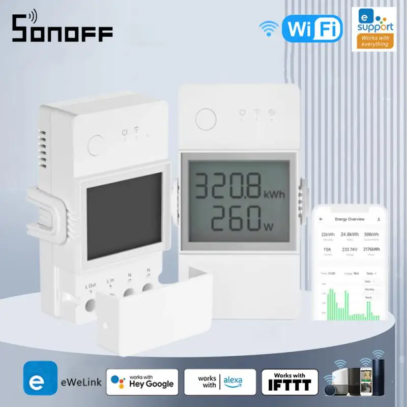 Sonoff Pow Elite 16/20A Wifi Smart Switch Higher Accuracy Power Consumption Measure Monitor Current Energy Usage Work With Alexa