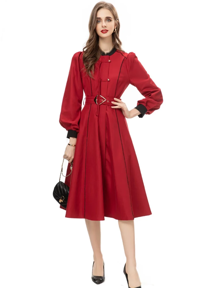 

Designer 2023 New Women's Elegant Party Dress High Quality Evening Midi Coat Dress Formal Occasion Casual Fashion French Vintage