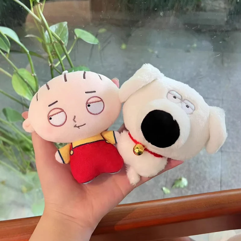 10cm Cute Family Guy Stewie Griffin Printed Cotton Doll Plush Toy Cosplay Soft Cartoon Plush Figure Keychain Pendant Gift