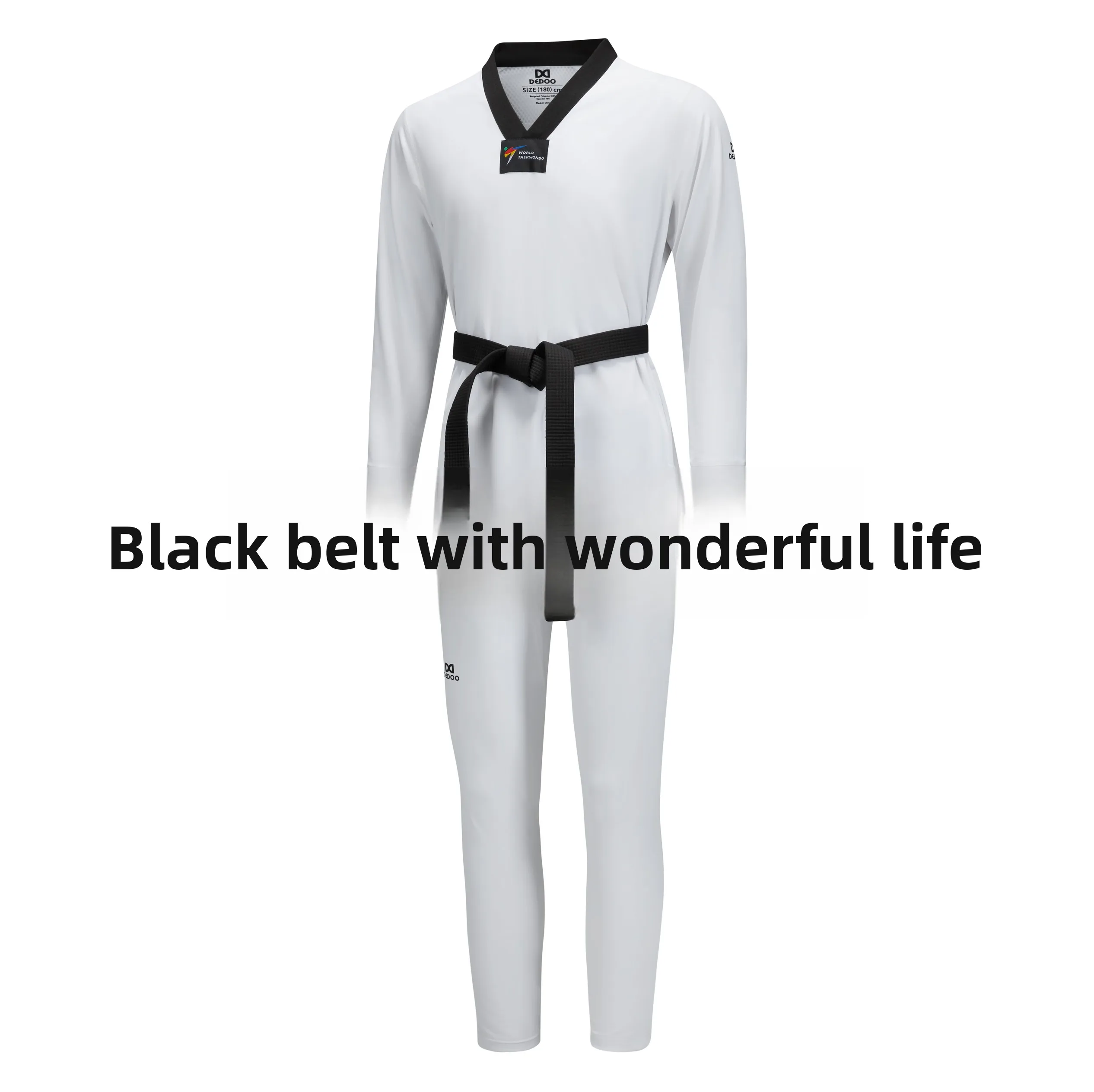 بدلة تايكوندو من DEDOO، ضيقة ومرنة، معتمدة من الاتحاد العالمي للتايكوندو، بدلة منافسة للشباب في الفنون القتالية #2