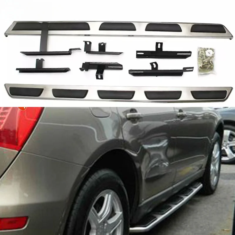 Car Accessories Heavy Duty 4x4 Off-Road Black Aluminum Bolt-On Pair of Running Boards For Q8 Q7 Q5 Q3 Q2