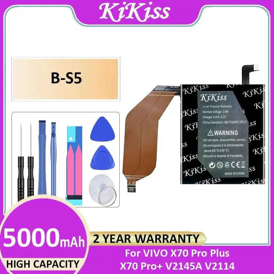

B-S5 5000 мАч для Vivo X70 Pro Plus Pro + V2145A V2114 аккумулятор для мобильного телефона с быстрой зарядкой