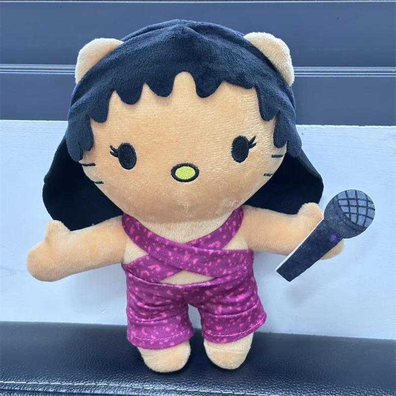 

22cm Hello Kitty Singer Selena Plush Toy Cute Cartoon Anime Figure Soft Stuffed Doll Room Decoration Kids Birthday Gifts