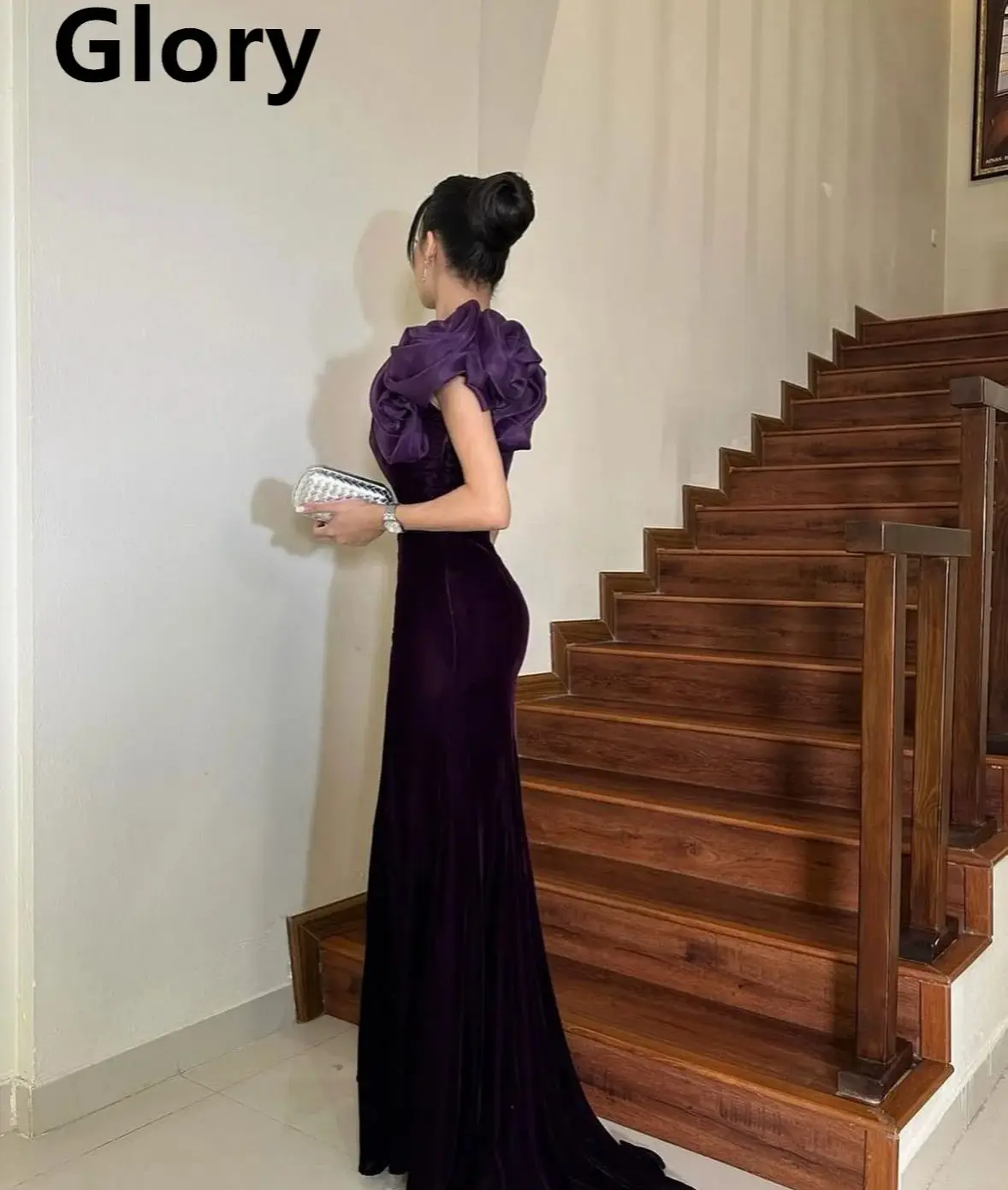 Mermaid Evening Dresses Purple Pleated Prom Dresses Backless Zipper up Women One Shoulder Wedding Party Dresses Customized 2025