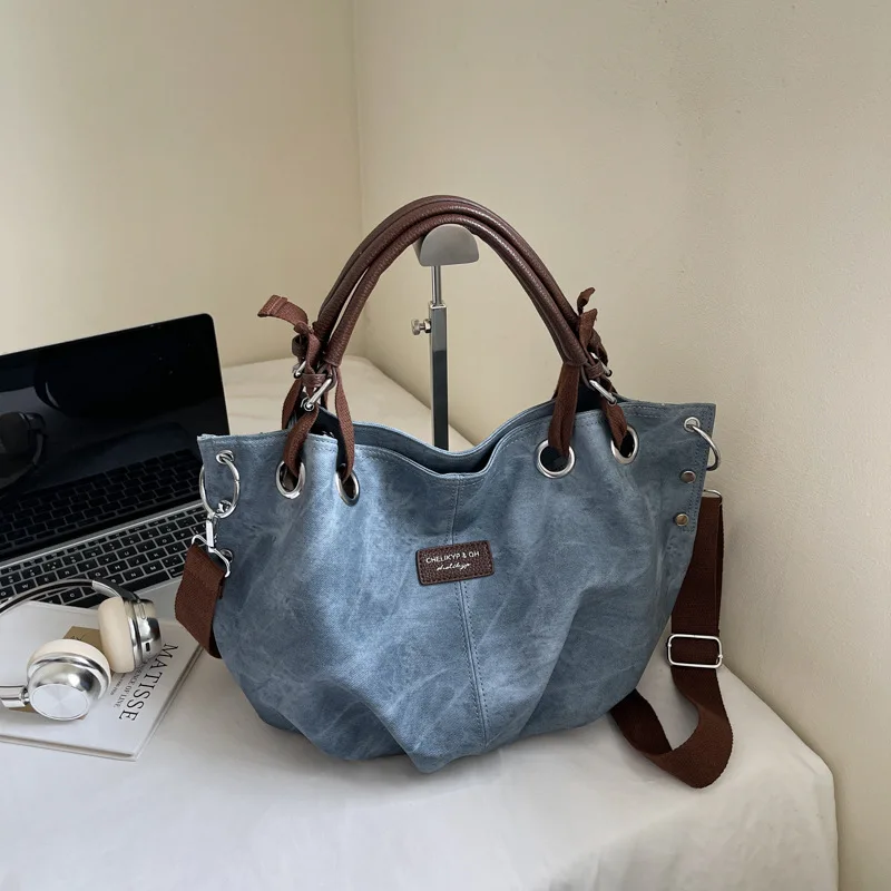 

2025 New Vintage Tote Bag for Women, Large Capacity Crossbody Purse, Retro Shoulder Handbag, Casual Chic and Very Spacious