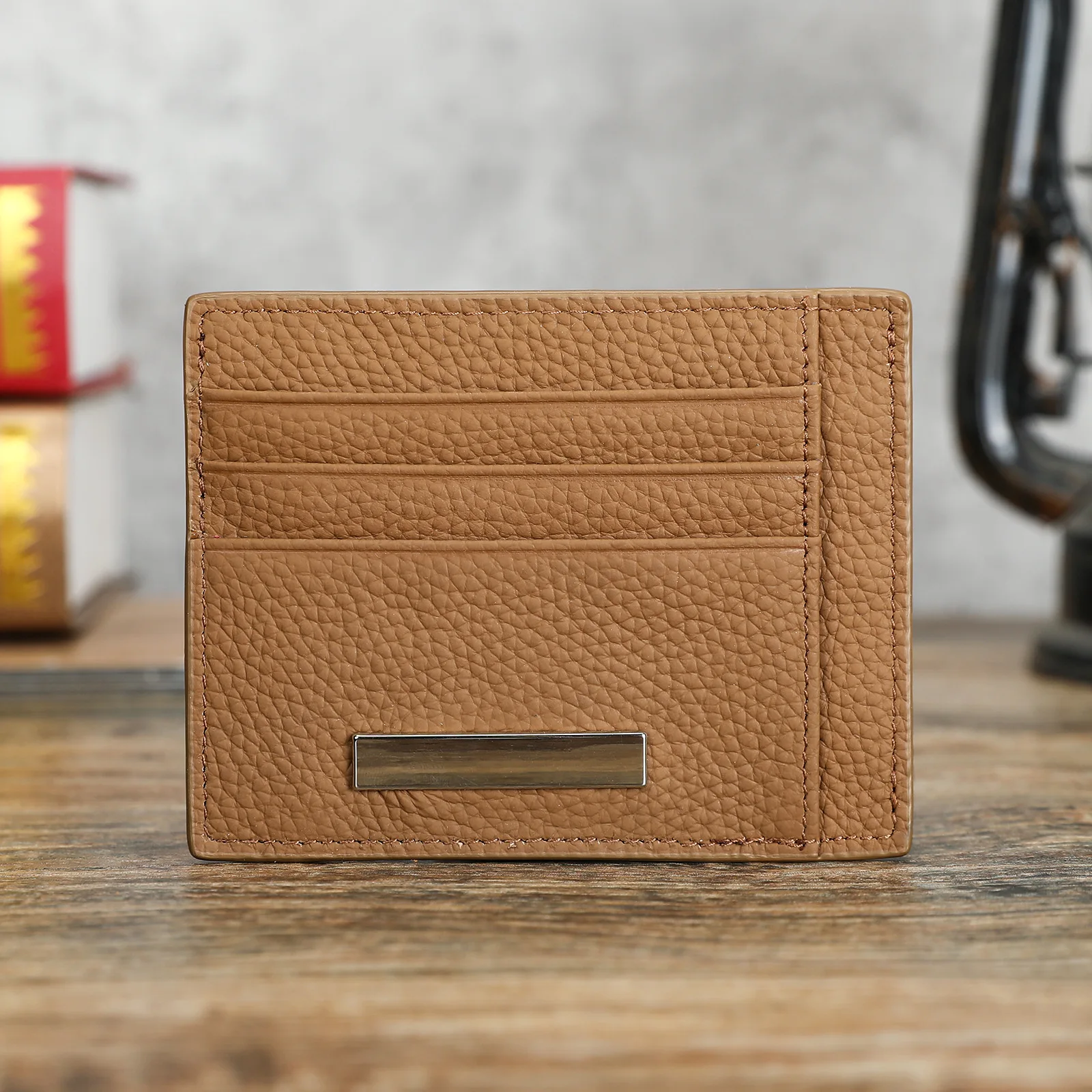 Genuine Leather RFID Blocking Card Holder, Slim Minimalist Card Case