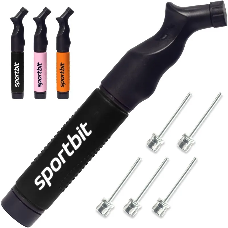 

SPORTBIT Ball Pump for Sports Balls - Push & Pull Inflating System - Hand Pump for All Exercise Balls - Volleyball Pump