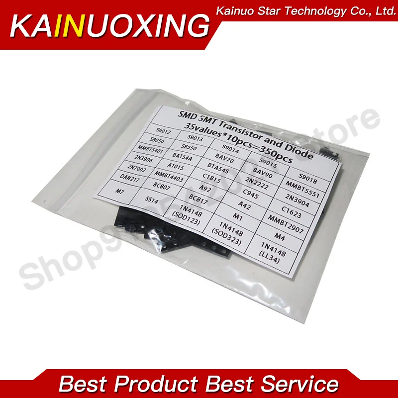 35Values*10PCS=350PCS SMD SMT Transistor And Diode Assortment Kit