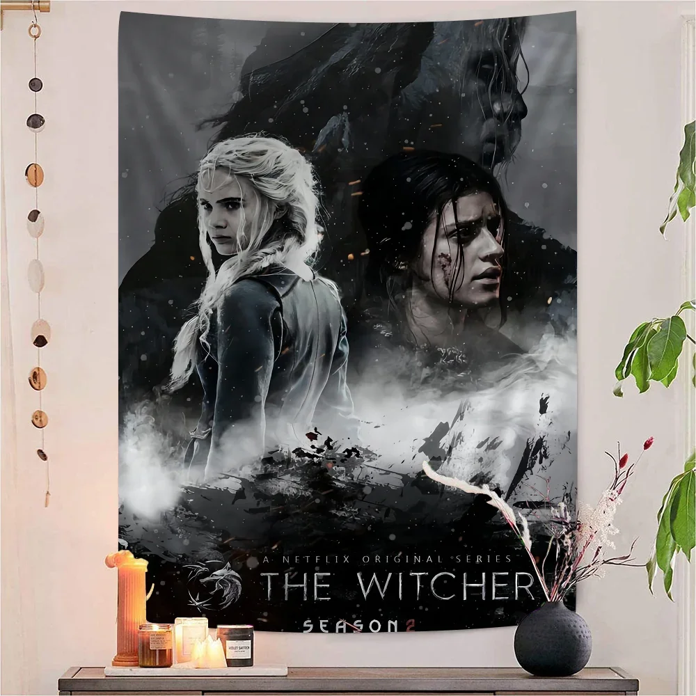 نسيج بوهيمي مطاردة 3 W-Witcher ، التاروت المعلق ، سجاد حائط هيبي ، ديكور منزلي للنوم