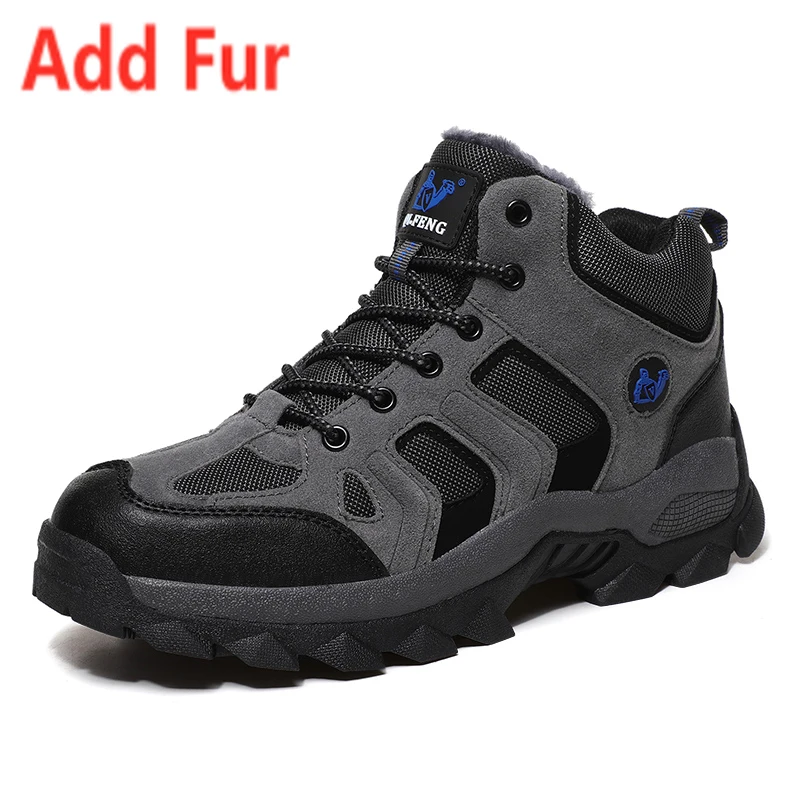 48 Large Hiking Boots Warm Winter Boots Man High Top Outdoor Leisure Hiking Shoes Outdoor Ankle Boots Autumn Soft Men\'s Sneakers