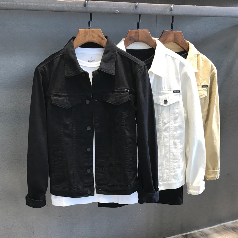 Spring Autumn Men Cotton Denim Jackets Fashion Man Retro Streetwear Jean Jackets Vintage Men Lapel Washed Party Biker Jackets