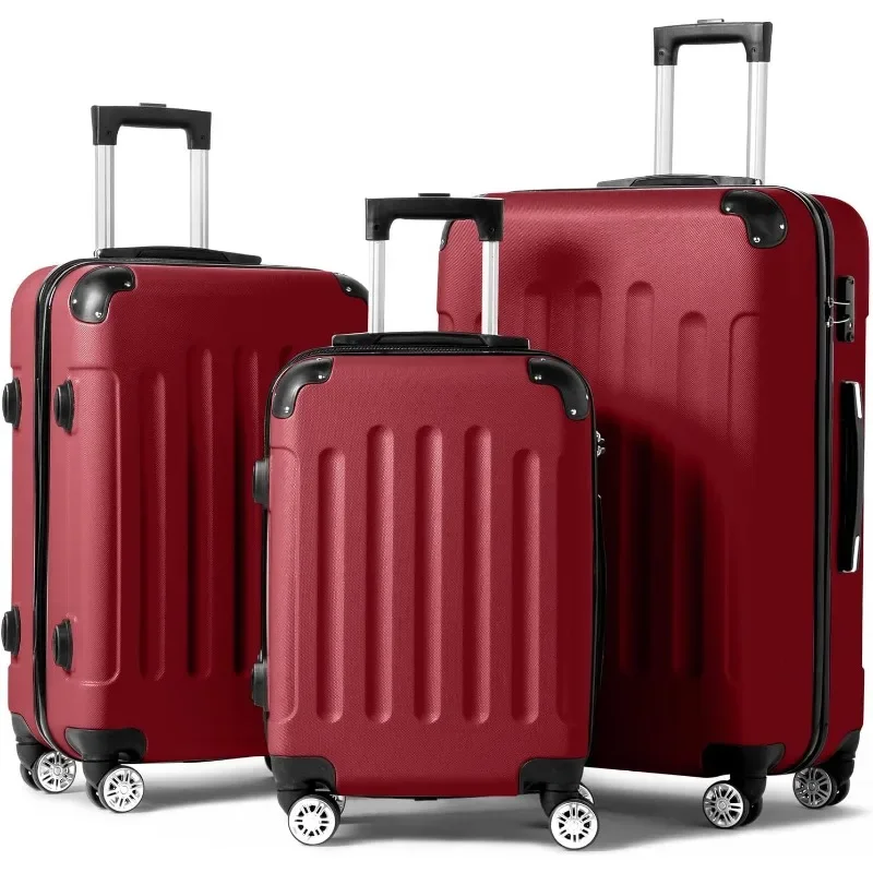 3-Piece Luggage Set Travel Lightweight Suitcases with Rolling Wheels, TSA lock & Moulded Corner, Carry on Luggages