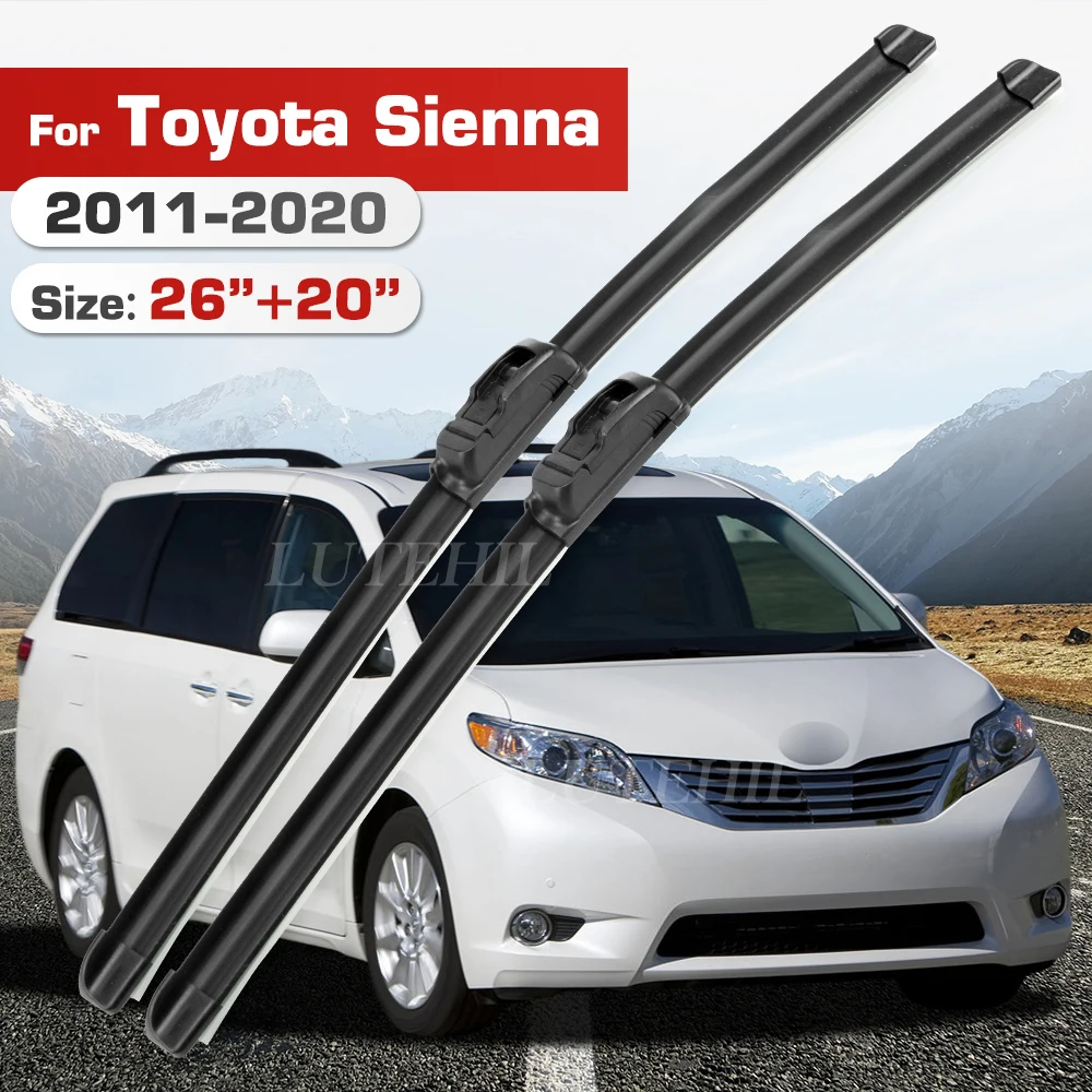 Wischer Für Toyota Sienna XL30 2011-2020 2012 2013 2014 2015 2016 Front Klingen Windschutzscheibe Windschutz Fenster Pinsel 26 "+ 20"