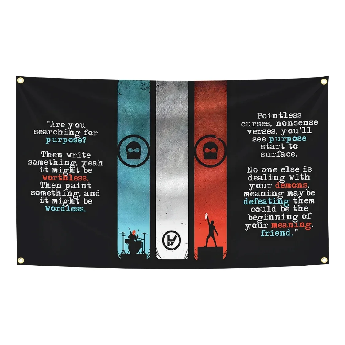Twenty One Pilots Scaled And Icy Rock Flaggenwandteppich Polyesterdruck Moderne Musik-Kunstbanner Vintage-Dekoration