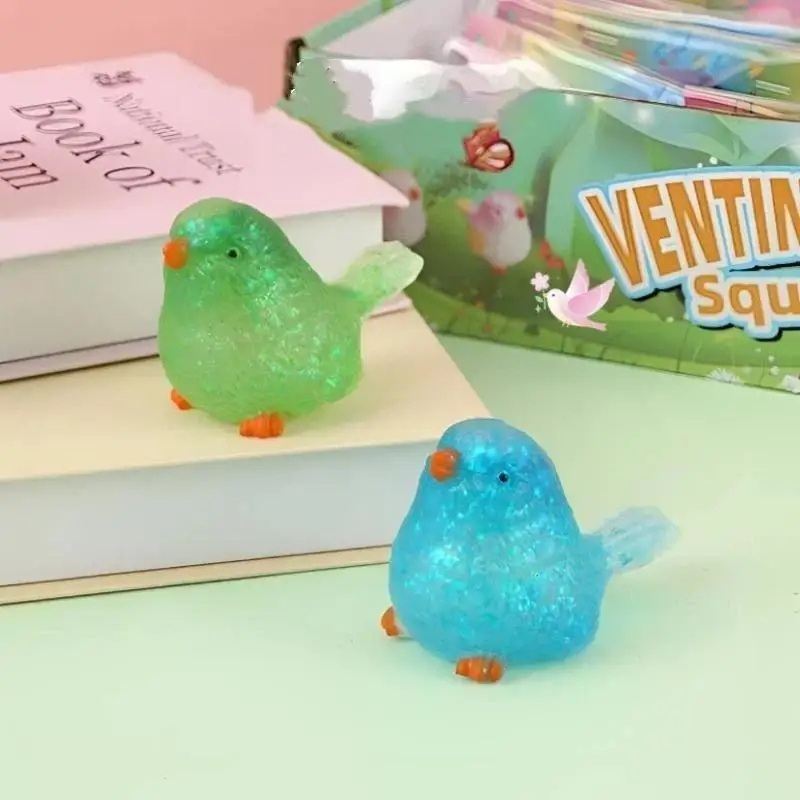 Cute Glitter Bird Fidget Toys Soft Squeeze Stress Relief Perfect For Kids Party Favors Office Use